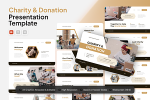 Charity & Donation PowerPoint, a Presentation Template by Annora Studio