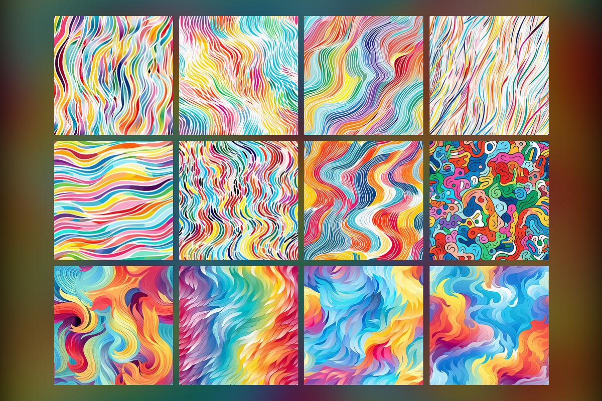 Abstract Wavy Lines Pattern, a Pattern Graphic by Forhadx5 (Photo 3 of 6)