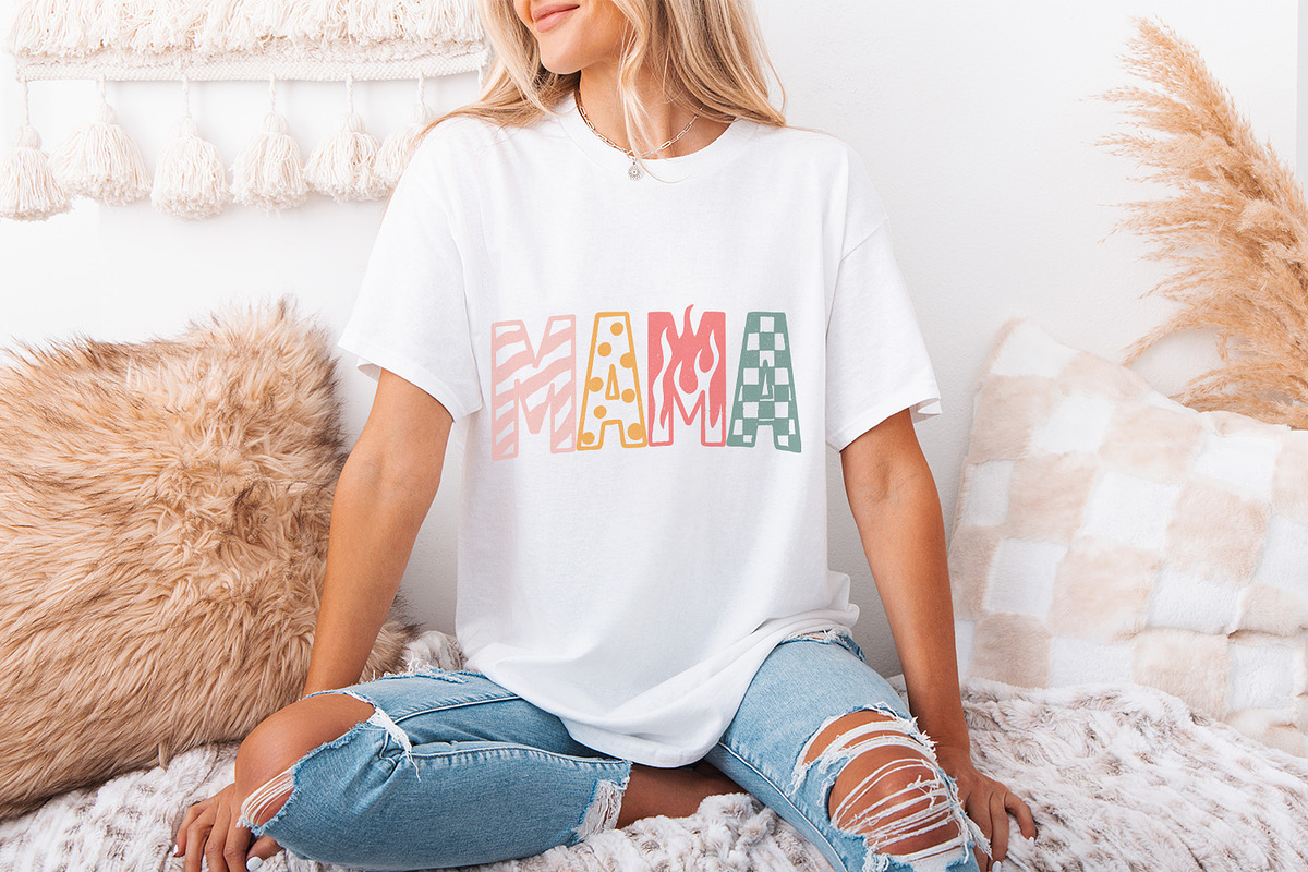 Mama PNG, Retro Patterned Printable, an Illustration by SharpMarketplace (Photo 3 of 9)