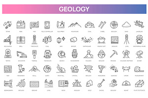 Set of Geology icons, an Outline Icon by Tettygreen