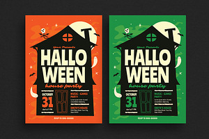 Halloween House Party Event Flyer, a Flyer Template by Guuver