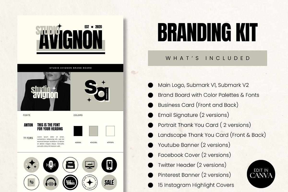 Canva Modern Branding Kit Template, a Branding & Logo Template by ...