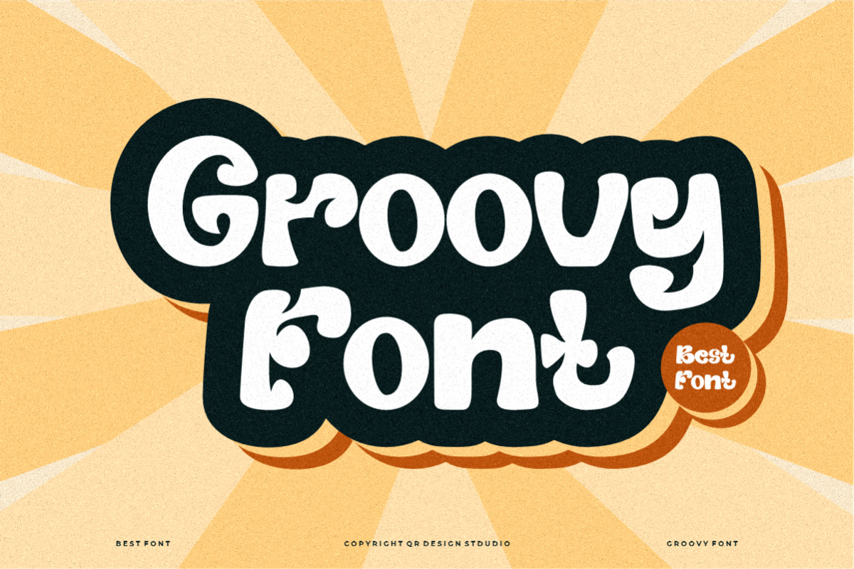 Groze Bigs - Groovy Font, a Sans Serif Font by QR Design Studio (Photo 2 of 6)