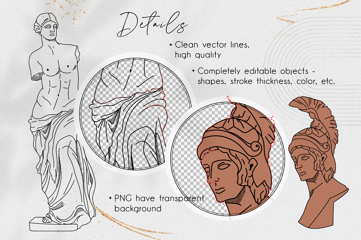 Antique greek beauty - designs kit, a Person Illustration by My Space Garden (Photo 4 of 19)