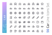 Car Line Icons Set, an Outline Icon by Voysla's Shop (Thumbnail 2 of 4)
