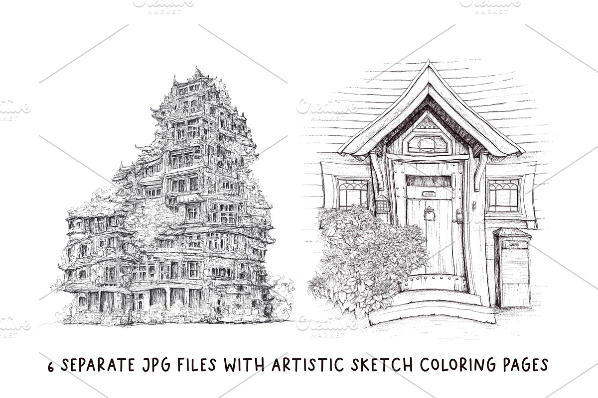Artistic sketch coloring pages, an Illustration by OlgaRom (Photo 4 of 5)