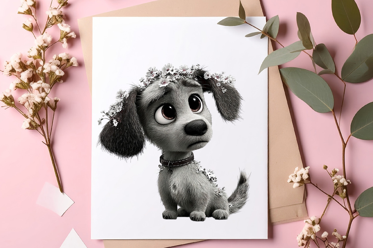 Cute Watercolor Dogs Clipart, an Illustration by SinaCreation (Photo 3 of 6)