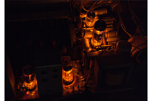 Vacuum tubes glowing, a Technology Photo by Leonid Andronov