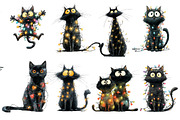 Whimsical Christmas Cats Clipart, an Illustration by Designworld (Thumbnail 3 of 4)