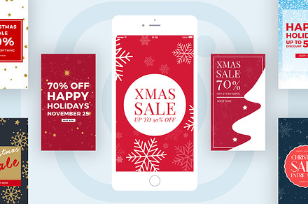100 Christmas Instagram Stories, a Social Media Template by MinimalStudioCo