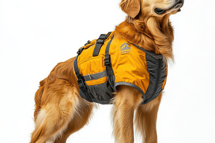 Golden Retriever dog wearing a golde, an Animal Photo by Pixeness