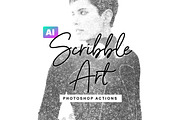 AI Scribble Art Photoshop Actions, an Action Add-On by SparkleStock (Thumbnail 1 of 9)