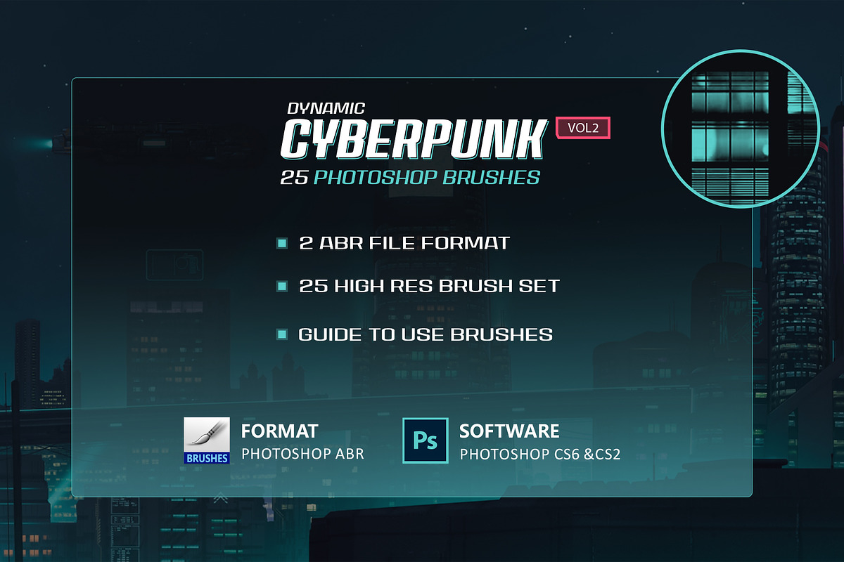Dynamic Cyberpunk Brushes v2, a Brush Add-On by Mohamed Saber (Photo 5 of 5)