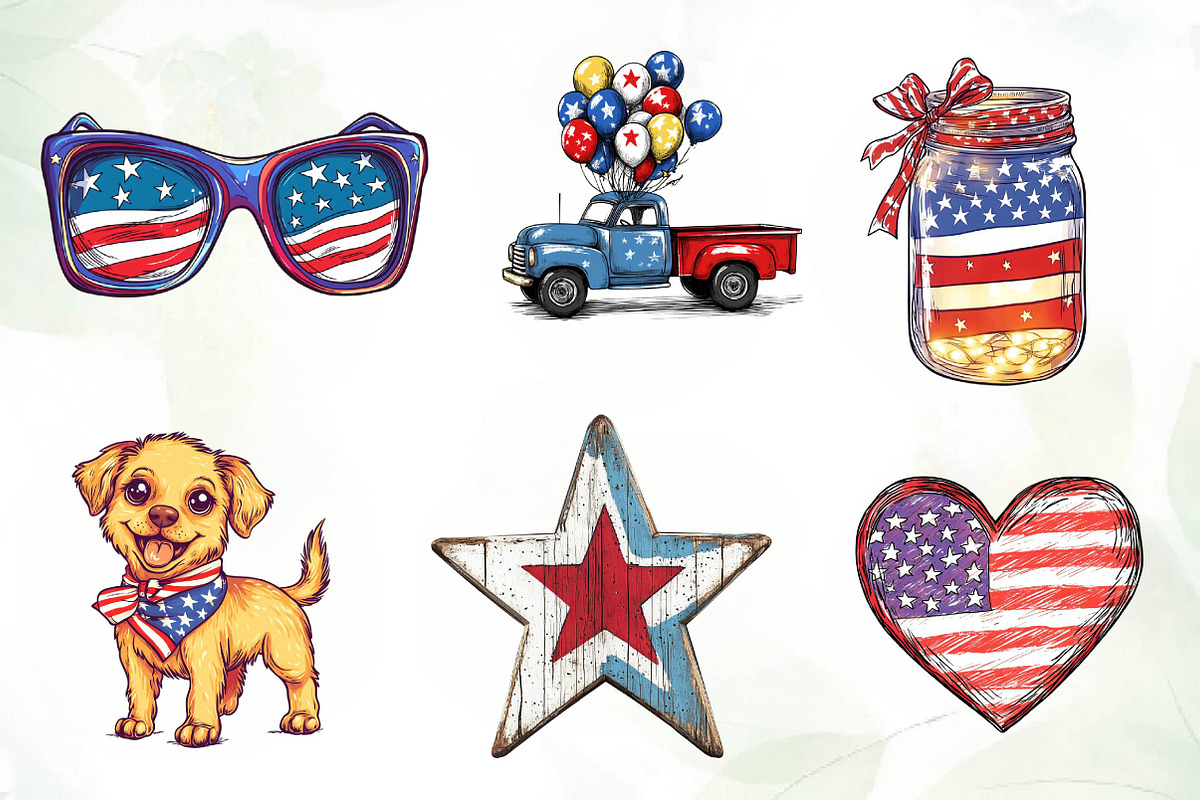 Patriotic Stars & Stripes Sublimatio, an Illustration by CreationArt (Photo 3 of 5)