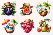Summer Fruit Watercolor Clipart, an Illustration by CreationArt (Thumbnail 2 of 9)