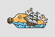 the view of the ship in the bottle, an Object Illustration by gunaonedesign (Thumbnail 1 of 4)