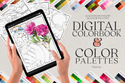 Coloring pages & Color Palettes, a Decorative Illustration by Deveze Art & Co (Thumbnail 1 of 6)