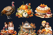 Watercolor Thanksgiving Clipart, an Illustration by GiraffeCreative (Thumbnail 5 of 9)