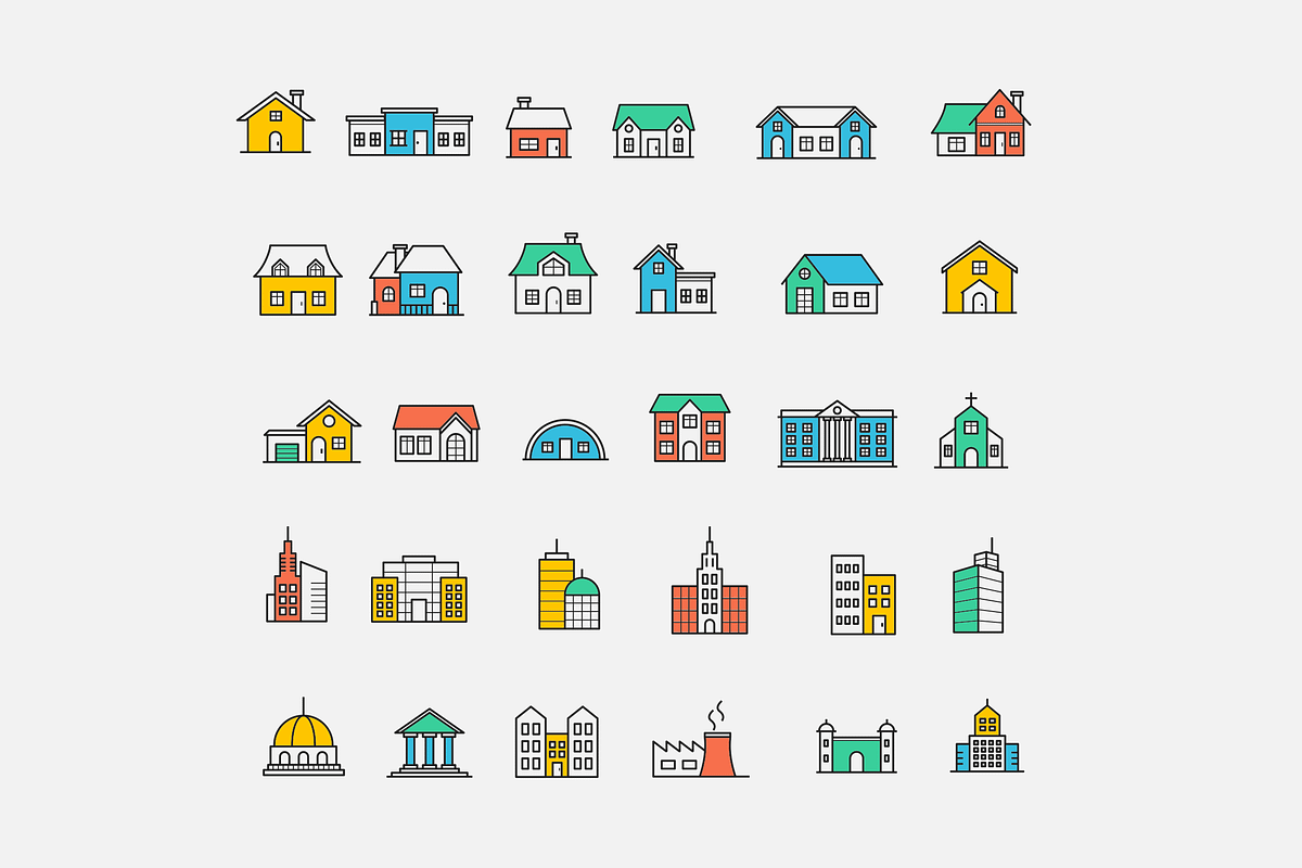 20 House & Building Icons, an Icon by Creative VIP