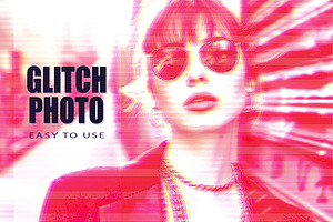 Neon Glitch Photo Effect, a Layer Style Add-On by studiogstock