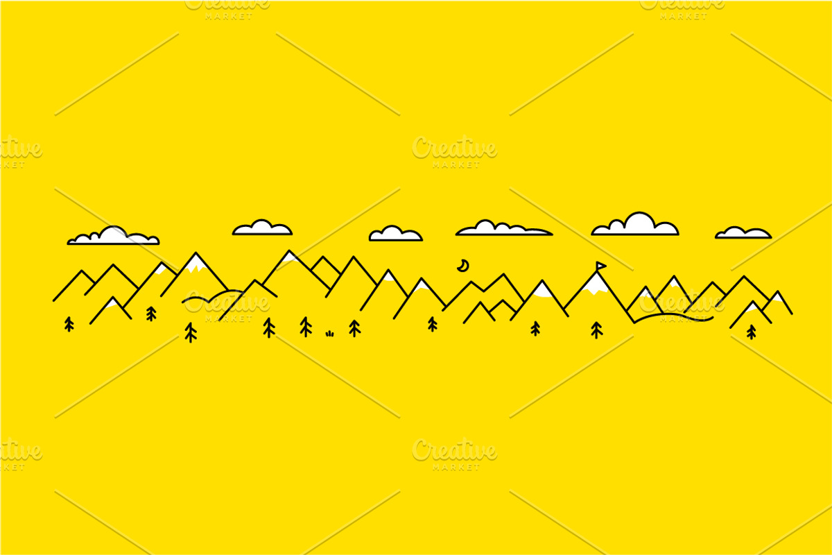Mountains map, set graphic elements, a Texture Illustration by Ilia Design (Photo 6 of 7)