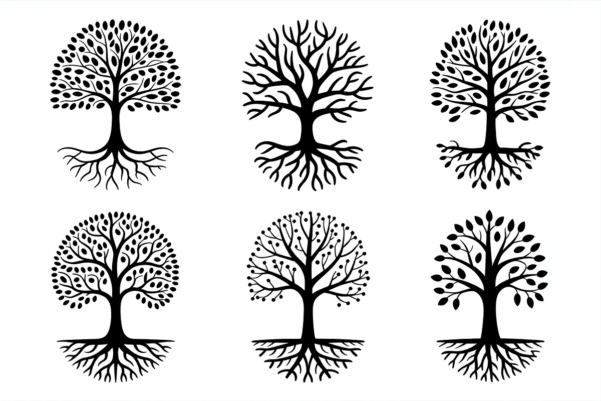 Tree with roots silhouette featuring, an Illustration by Amazin_art (Photo 4 of 10)