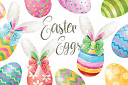 Watercolor Easter Egg Collection Set, an Animal Illustration by YenzArtHaut (Thumbnail 1 of 3)