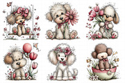 Whimsical Spring Poodle Clipart, an Illustration by Daily.Designs (Thumbnail 6 of 6)