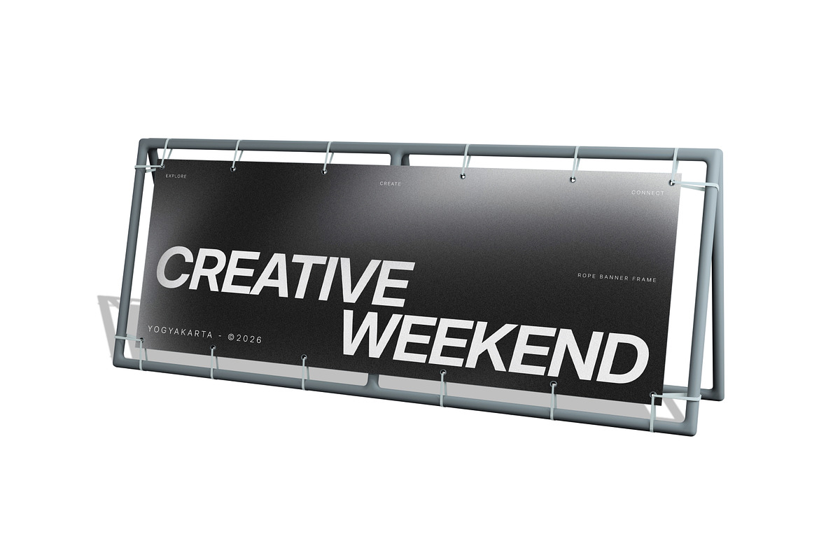 Rope Banner Frame Mockup, an Advertising Mockup by SLAB! Design (Photo 7 of 7)