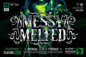 Messy Melted Typeface, a Serif Font by alit design