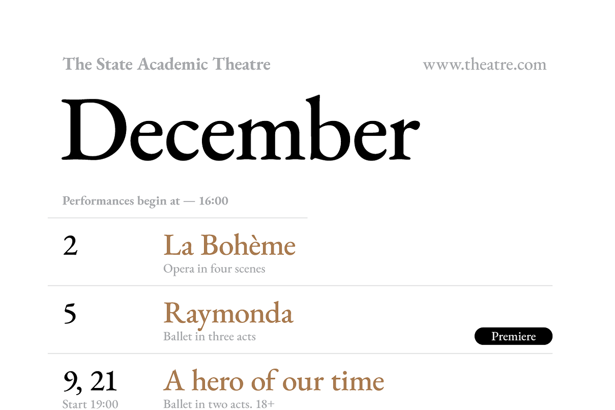 Theater Event Schedule Poster #2, a Flyer Template by Danil Polshin (Photo 9 of 10)