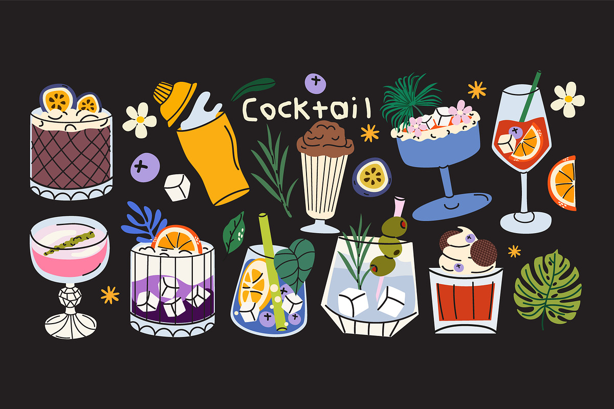 Summer Cocktails & Drinks Collection, a Food Illustration by Luamor (Photo 3 of 6)