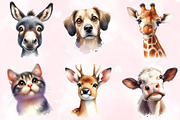 Watercolor Wild Animals Clipart, an Animal Illustration by Craft Nest (Thumbnail 4 of 5)