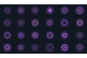 Purple flat fireworks, an Object Illustration by alexdndz