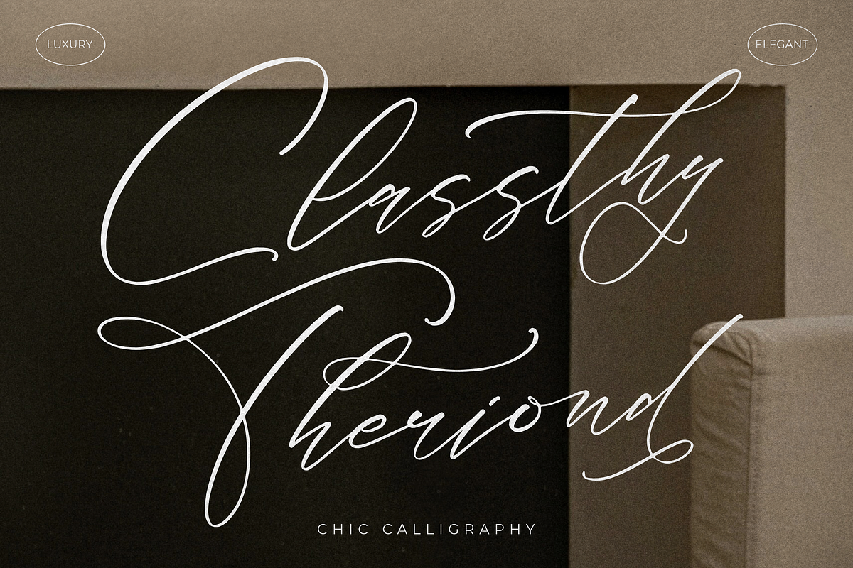 Classthy Theriond Chic Calligraphy, a Script Font by Storytype Studio (Photo 1 of 15)