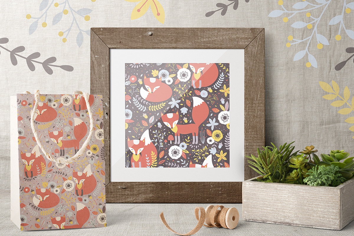 Cute foxes patterns and clipart, a Pattern Graphic by Inna Moreva (Photo 7 of 7)