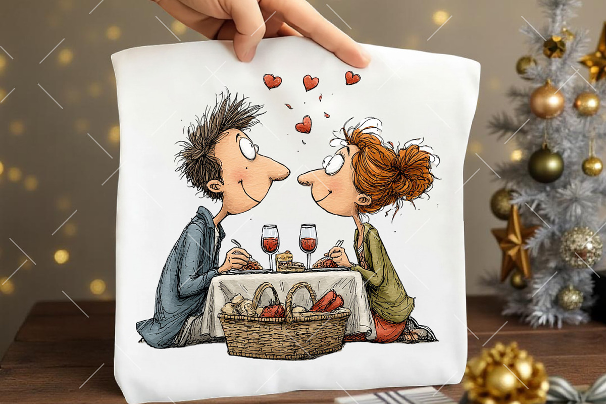 Whimsical Valentine Couple Clipart, an Illustration by OK Design (Photo 5 of 6)