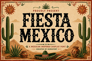 Fiesta Mexico - Mexican Display Font, a Serif Font by overlaytemplates