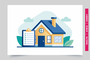 Checklist marks by house, an Illustration by Tanuart