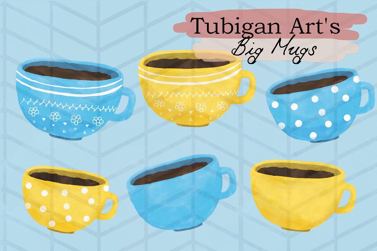 Big Mugs - 28x20cm, a Texture Illustration by Tubigan Art (Photo 1 of 2)
