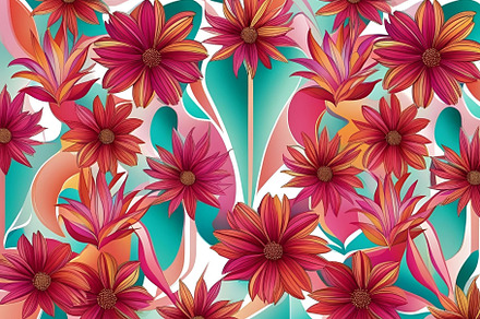 Flower illustration abstract floral, a Wallpaper Photo by ComfortQ