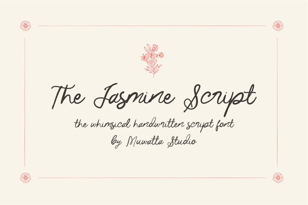 The Jasmine Script, a Script Font by Muwatta Studio (Photo 1 of 8)
