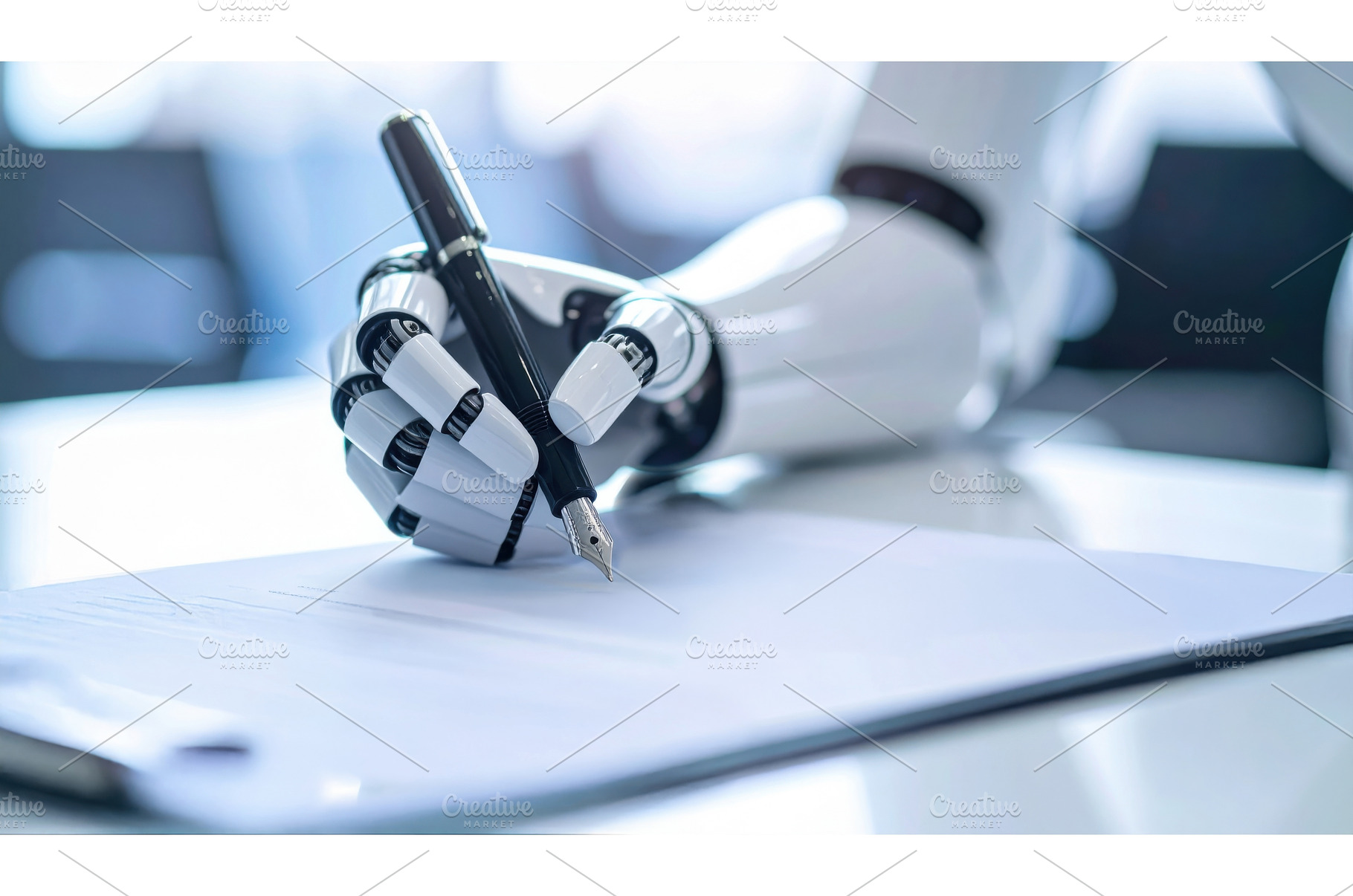 Robot hand writing with pen, a Technology Photo by Igor Tichonow