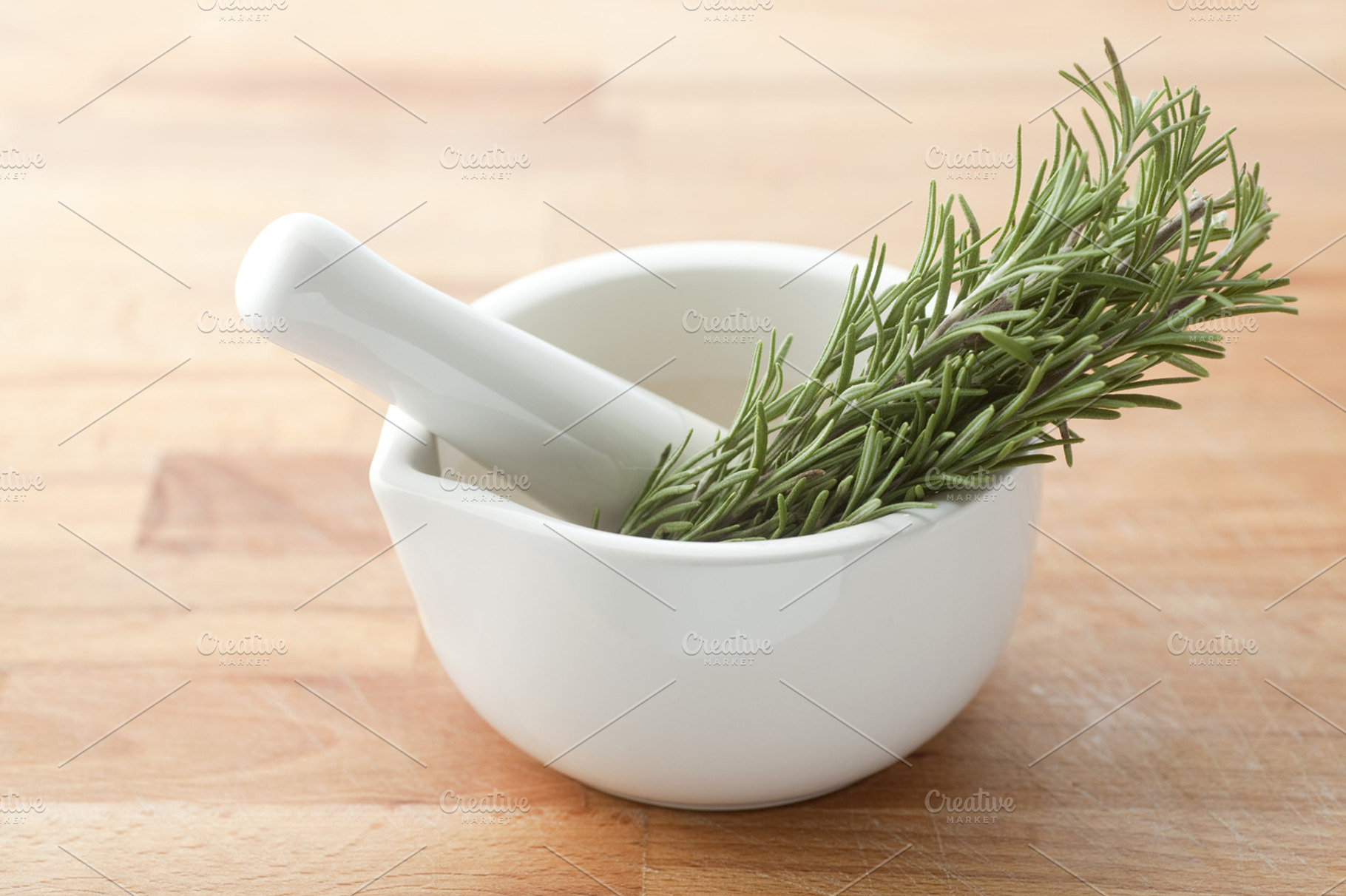 Rosemary In A Pestle Mortar
