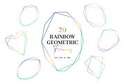 20 Rainbow Geometric Frames, a Decorative Illustration by ChicGraphix (Thumbnail 1 of 11)