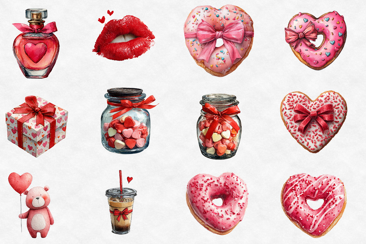 Coquette Valentine Clipart Bundle, an Illustration by Designworld (Photo 3 of 6)