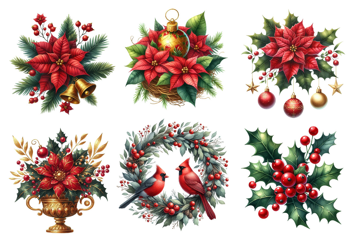 Cute Christmas Clipart, an Illustration by Designworld (Photo 2 of 5)