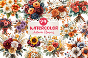 Autumn Wedding Flowers Bouquet Clipa, an Illustration by CreationArt (Thumbnail 1 of 5)