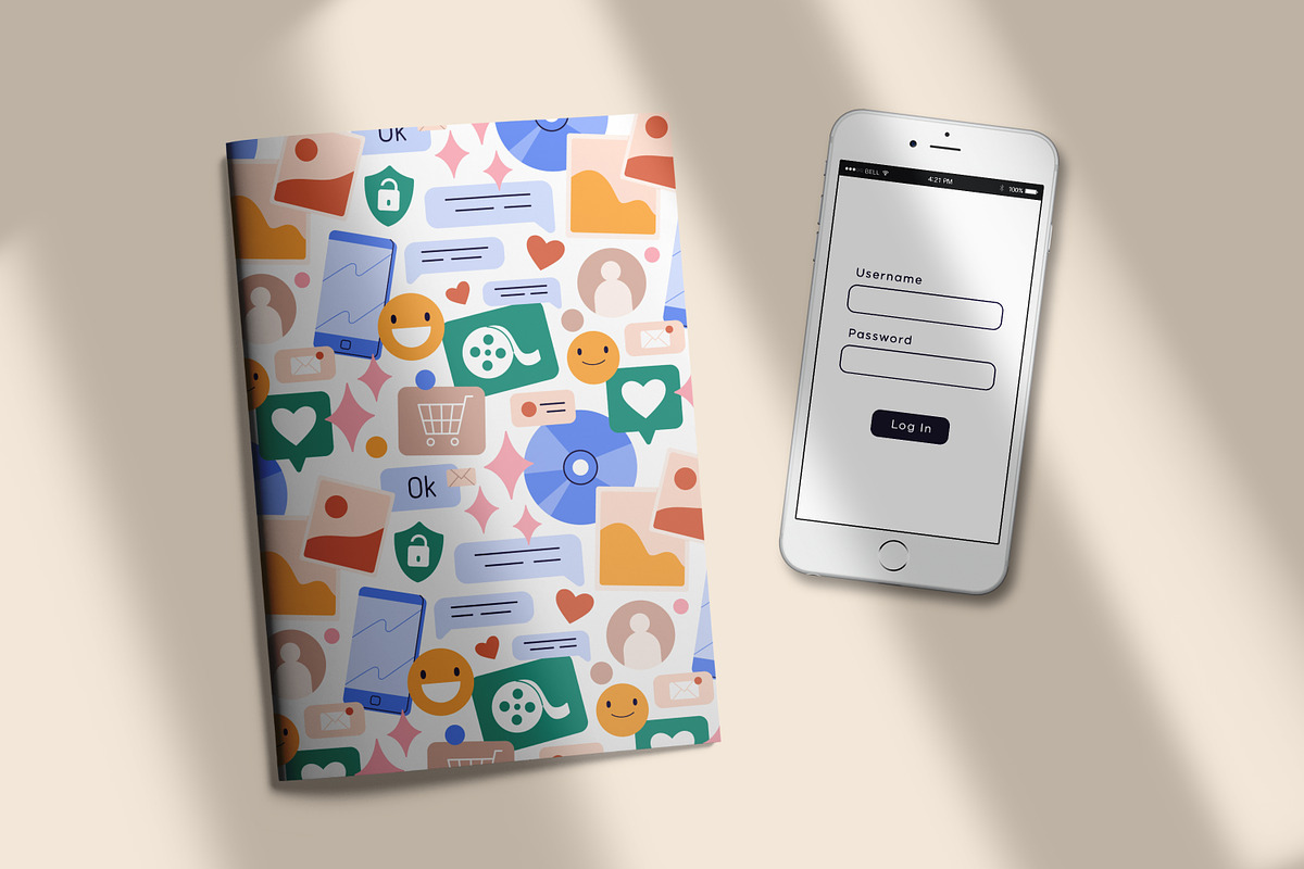 Social media seamless pattern, a Pattern Graphic by Good Studio (Photo 3 of 4)