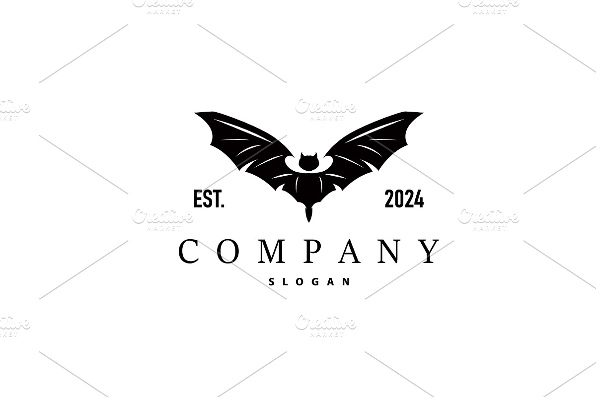 Bat logo design simple halloween, a Branding & Logo Template by Maylianaw28